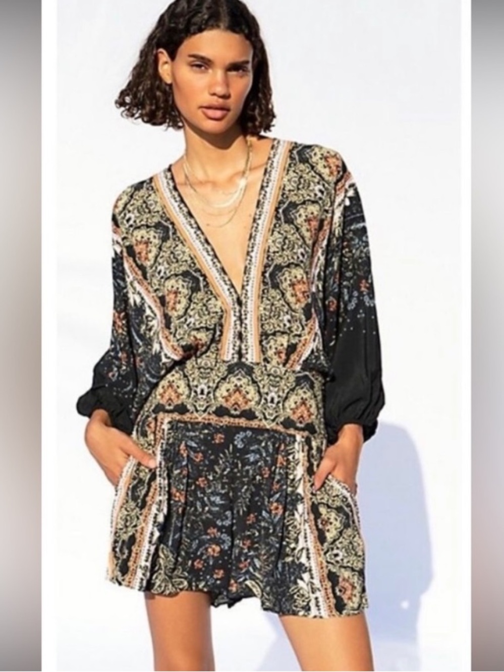 Free people big sur romper deep v size small